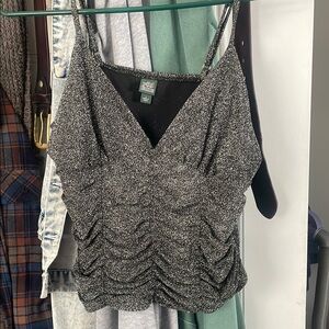 Women's Black Glitter Top
